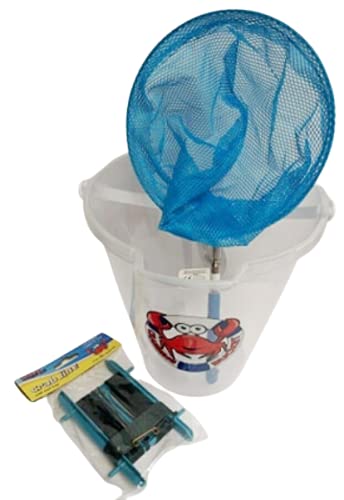 alls Large 22cm Crab Bucket Safety Crab Line Extending Fishing Net blue