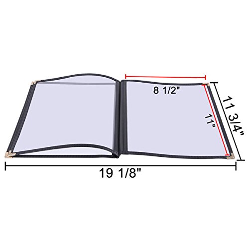 Elegant Clear Restaurant Menu Cover Folders 6 Veiw 8-1/2