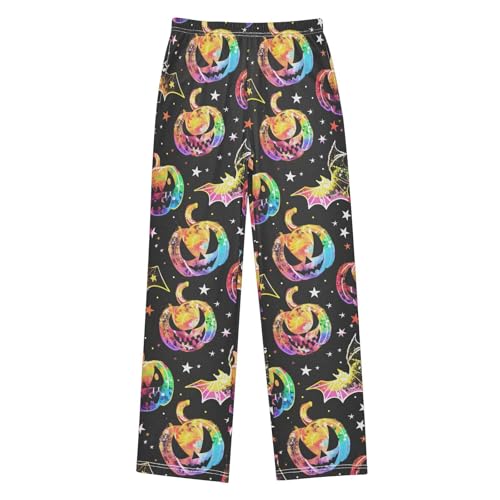 Halloween Pajama Pants Cartoon Pumpkins Bats Long Sleep Pants Lounge Bottoms