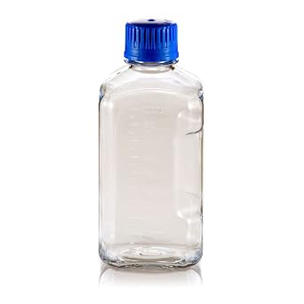 BPC2000 Polycarbonate Square Media Bottle, 2000ml, 115" Length x 266" Height Pack of 24