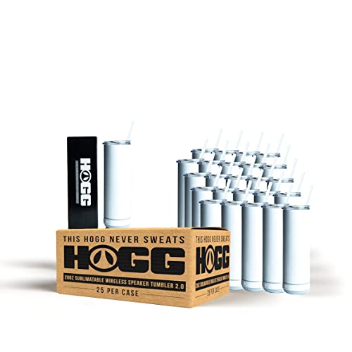Hogg 20oz Sublimatable Wireless Speaker Tumbler 2.0 Case (25 Pack) DIY, Customizable, Add Logo, Vinyl, Alcohol Ink, or Glitter & Epoxy To Any Cup. Bulk/Wholesale Sublimation Tumblers