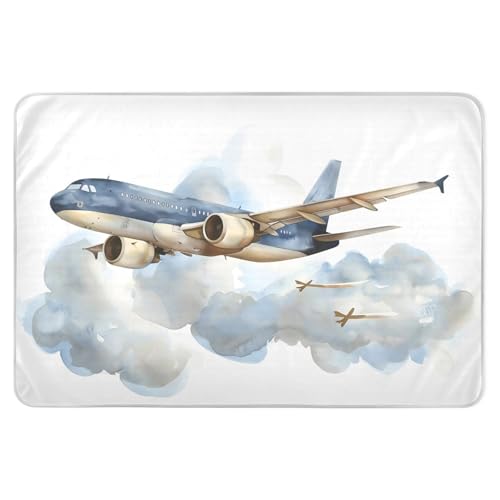 CEBUGI 34” x 52”Washable Underpads Heavy Absorbency Waterproof Incontinence Bed Pads Airplane in The Clouds Pee Pads for Adults Kids and Baby