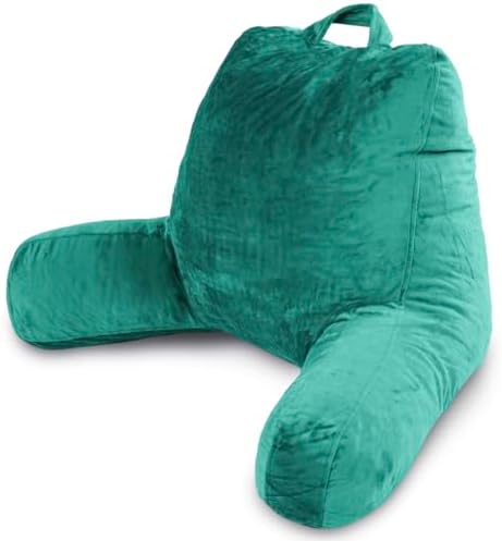 Milliard Reading Pillow with Shredded Memory Foam, Large Adult Backrest with Arms, Back Support for Sitting Up in Bed with Washable Cover (Sit up Pillow) (Lavender)