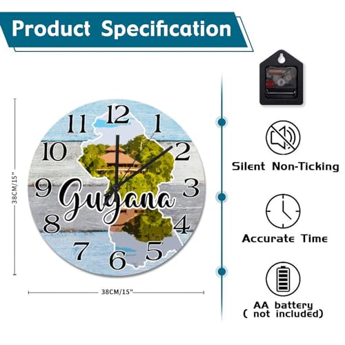 Horloge murale ronde Guyane, le cadeau de decoration ideal pour salon