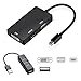 Zodiac Mini DisplayPort Thunderbolt 2 to HDMI/DVI/VGA Male to Female Adapter Convertor and 4 x USB 2.0 Hub Combo for Macbook,Microsoft Surface Pro 2 Pro 3 Pro 4 and Book, Lenovo x1 (Black)