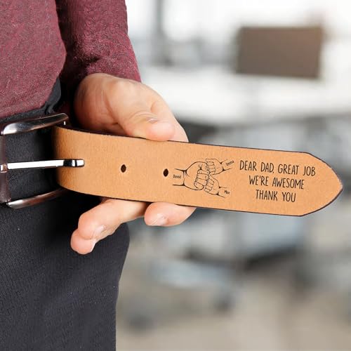 Dad The Man The Myth The Legend Great Job We're Awesome - Personalized Printed Leather Belt3