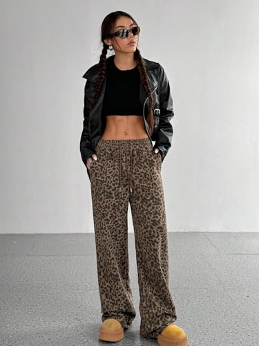 Pantalon de survêtement léopard ample idéal pour le cocooning à la maison - 4