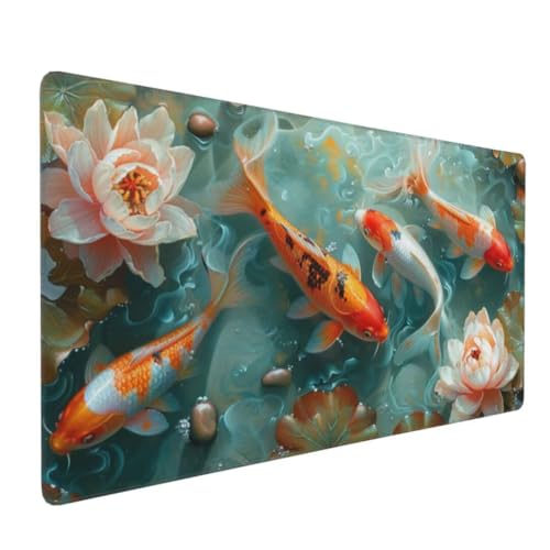 Alfombrilla ratón Koi en estanque de loto para decorar y organizar tu escritorio