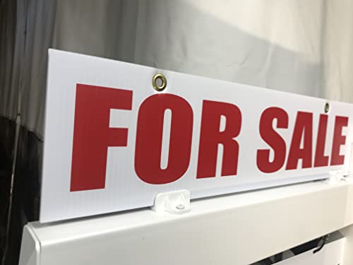5 Pack Sign Rider 6” X 24" (For Sale) Printed Double Sides Red Uv Ink On Corrugated Plastic 4Mm, Sign Board 4Mmthick, Sign Rider Only, Metal Sign & Sign Post Not Included, Ship Same Day (5Forsale_Rdrcorrugatedplasticredink) #TOP12