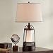 Hugh 26" High Bronze Lantern Table Lamp with Night Light