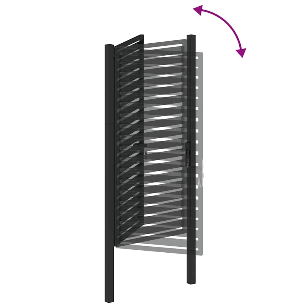 vidaXL Gartentor Abschließbar Schwarz 100x180 cm Aluminium Zauntor Zauntür Gartentür Gartentor Metall