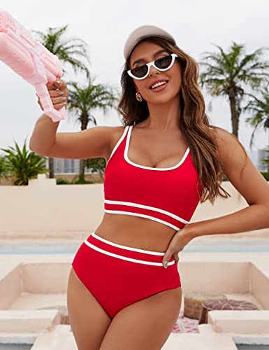 image for BMJL Women's High Waisted Bikini Sets Sporty Two Piece Swimsuits Color