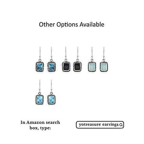 Yotreasure Blue Copper Turquoise Dangle Earrings Solid 925 Sterling Silver Gemstone Jewelry #TOP4