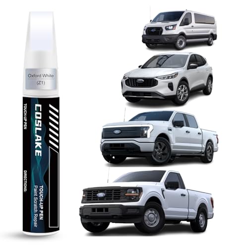 COSLAKE Car Touch Up Paint(Oxford White(Z1)) for Ford Car Paint Scratch Repair Kit Quick & Easy Solution to Repair 2 in 1 Scratch Remover Pen with 2PCS Disposable Micro Applicators