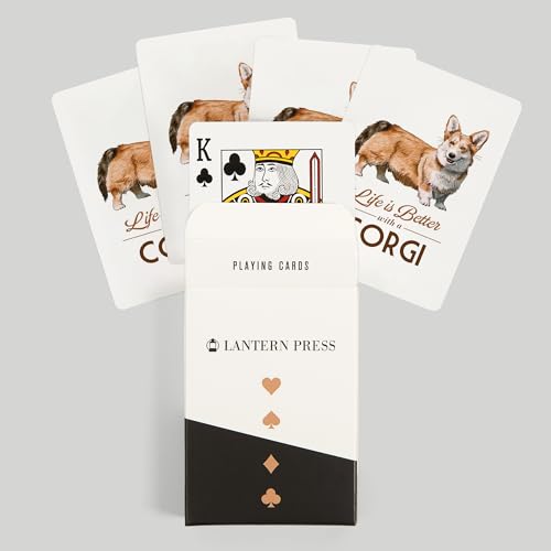 Lantern Press Baraja Póker Corgi 52 Cartas Tamaño Póker miniatura 6