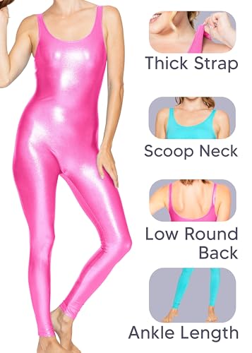 Image of STRETCH IS COMFORT Womens Plus Size Tank Unitard Athletic Rompers For Women | 95% cotton 5% spandex, round neckline, sleeveless straps, U-back, seamless front, one piece outfits for women, workout romper
