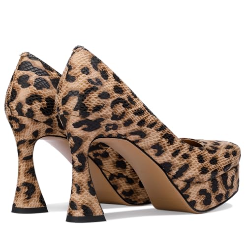 TDD Platform Heels for Women Glitter Crystal Rhinestone Square Toe Closed Toe Chunky Pumps Comfortable Dressy Wedding Elegantes Wide Comfortable Tacones 5 Inch High Heels4