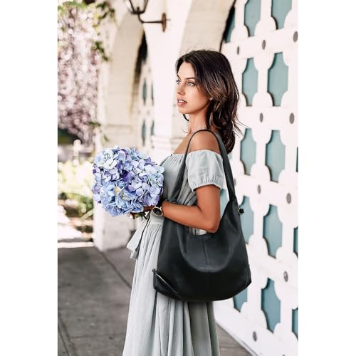 Image of Genuine Leather Shoulder Bags for Women Crossbody Bags Soft Leather Handbag Slouchy Tote Purses