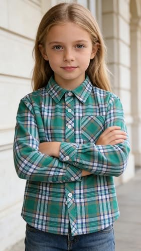 Image of SANGTREE Long Sleeved Flannel Shirt Button Down Plaid Shirts