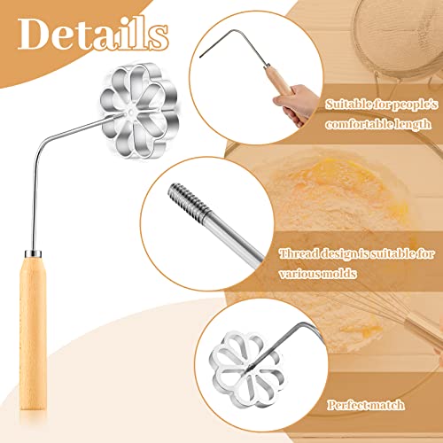 Achappam Mold Bunuelos Mold With Handle Rosette Maker Rosette Cookie Bunuelos Tool Aluminium Cast Waffle Molds Set With 3 Interchangeable Heads Star Flower Circle For Kitchen Baking Cooking Housewares #TOP2