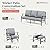 MIXPATIO Patio Furniture Set 5 pcs, Outdoor Patio Furniture, 3-Seat Sofa, 2 Rocking Chairs, 2 Ottomans and 5.75" Extra Thick Cushion, Patio Conversation Set for Garden Backyard Deck,Grey