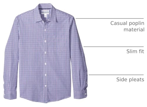Image of Amazon Essentials Men's Slim-Fit Long-Sleeve Button-Up Poplin Shirt
