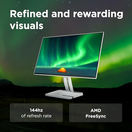 Image of Lenovo L24-4C| 24 Inch (60.96cm) Ultraslim PC Monitor, IPS, FHD 1920x1080, 144Hz, 99% sRGB, 1ms, 2x3W Speakers, HDMI, Display Port, Audio Out Port, AMD FreeSync,Eyesafe, Bezel-Less, VESA Mount, Grey