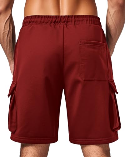 Image of Men's Cargo Sweat Shorts Casual Workout Athletic Jogger Gym SweatShorts
