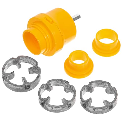 Lurrose Herramienta para Roscado de Tuberías Kit 7 Piezas Machos y Terrajas para Crear Roscas en PVC Uso Profesional en Plomería
