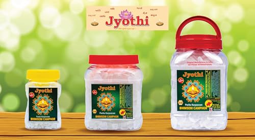 Image of Jyothi Bhimseni Camphor - 500 Gram / 100% Organic Natural Pacha Karpooram for Pooja, Aarti & Meditation, Original Kapoor Crystals for Diffuser & Natural Air Purifier