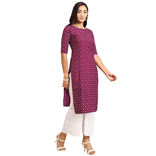 Image of Pinkmint Women's Crepe Digital Print Straight Kurta