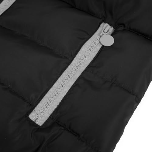 YYNUDA Damen Weste Steppweste mit Kapuze Leicht Daunenweste Warm Gesteppt Übergangsweste Winterweste Outdoorweste（Schwarz M）
