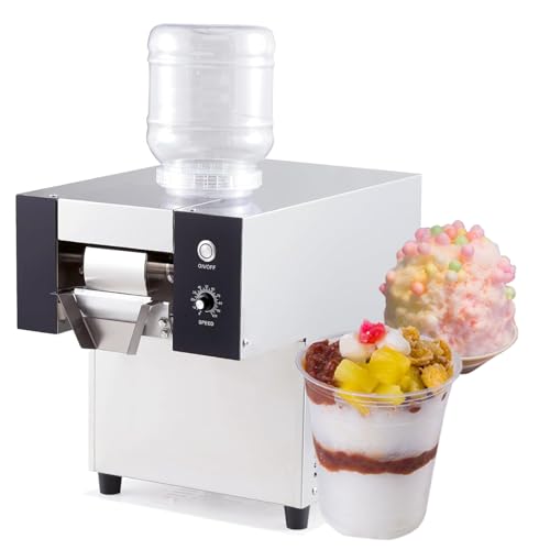 Máquina para Hacer granizados de Hielo, 120 kg/24 h, automática, Comercial, Cono de Acero Inoxidable para raspar Copos de Nieve, Ideal para el hogar, Fiestas y cremerías.