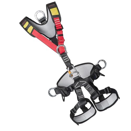 Arnés de elevación, cordón de Seguridad para protección contra caídas con cinturón de Seguridad extraíble y en D, Adecuado para construcción, protección contra caídas con Dorsal y Laterales y