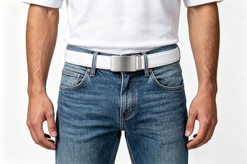 Image of Lingli Men's Belt,Ratchet Dress Belt with Automatic Buckle Brown /Black-Trim to Fit-35mm wide
