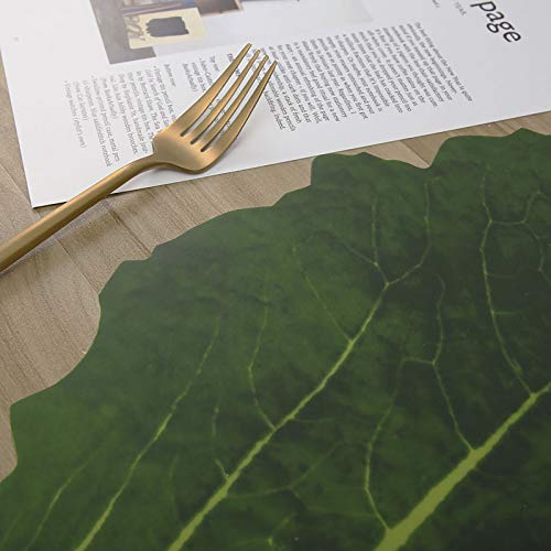 Oeey 4 Pcs Simulation Cabbage Leaf Placemats, Green Leaves Placemats Heat Insulation Dining Table Mats Washable Placemat For Dinning, Table, Home & Wedding Decor #TOP1