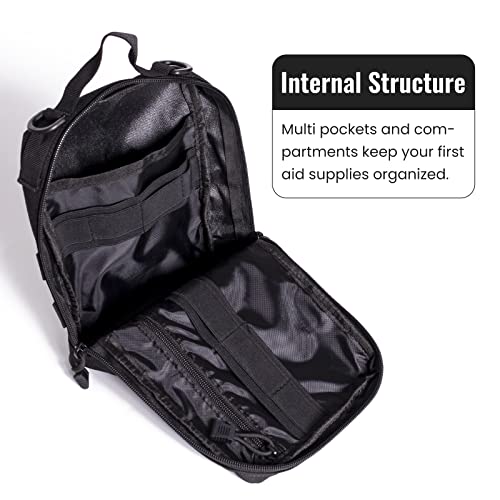 Jiede Tactical Molle Edc Pouch, Tactical First Aid Nylon Bag Emt Ifak Rip-Away Pouch Medical Supplies Bag Multi-Purpose Compact Utility Pouch For Outdoor Activities (Large Black) #TOP3