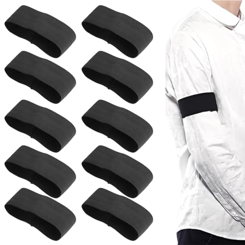 YUVKIN Pack de 10 Brazaletes Elásticos de Luto para Funerales, Deportes y Equipos de Fútbol (Negro)