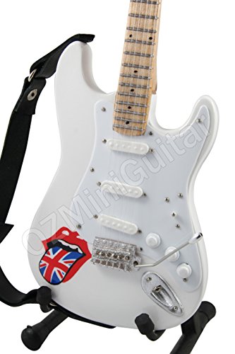 OZMiniGuitar Guitare Miniature Rolling Stones White - Les Beatles, Paul McCartney, John Lennon, RIngo Starr, George Harrison OZMiniGuitar Guitare Miniature Rolling Stones White