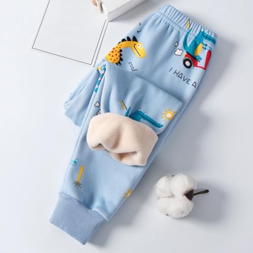 Girls Boys Fleece Joggers Sweatpants Cute Helicopter Graphic Sherpa Lined Winter Warm Elastic Waist Pants with Pocket2