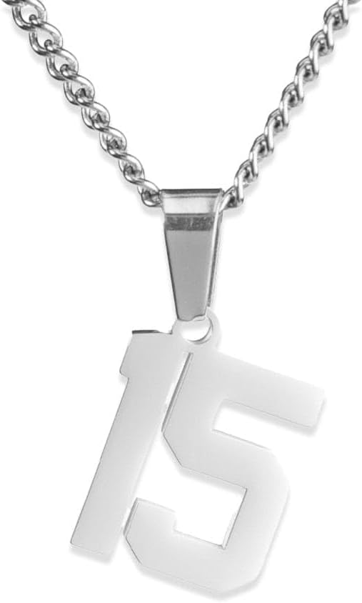 Custom Number Necklace - Stainless Steel Sports Chains - Personalized Jersey Number Necklaces for Men and Women Athletes - Stainless Steel Baseball/Basketball/Football Sports Team Inspiration Jewelry