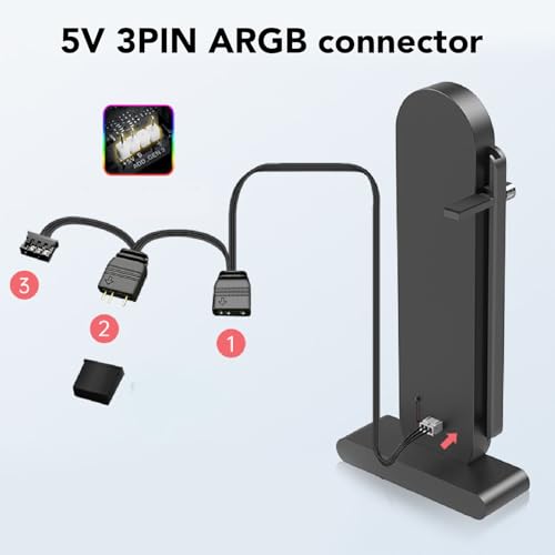 Soporte RGB ajustable para GPU con pantalla de temperatura miniatura 4