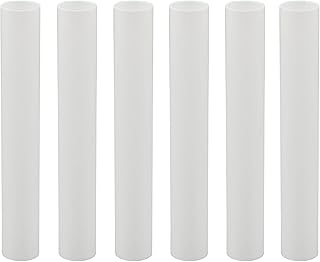 White Plastic Chandelier Socket Candle Cover Sleeves, Candelabra Base, 6 Inch Tall | 6 Pack