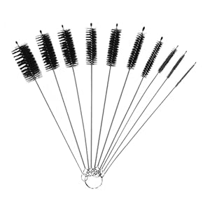 Juego de cepillos limpiadores de pajillas, herramienta limpiadora de cabezal de ducha, limpiador de tubos de nailon de 8 pulgadas, 10 diámetros diferentes, juego para vasos, botellas de agua, tazas