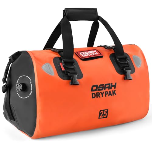 Waterproof Duffel Bag - Motorcycle Dry Bag Tail Bag with Large Storage Space Waterproof Luggage Duffle Bags with Outer Mesh Zipper Pocket for Camping Kayaking Fishing & Traveling