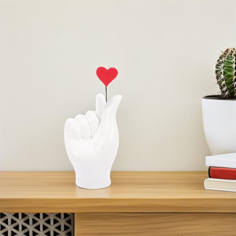 Ornamento Gestual de Mano en Forma de Corazón de Resina 7.48In miniatura 5