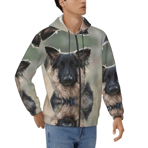Sweat berger allemand zippé à capuche et poches pour homme