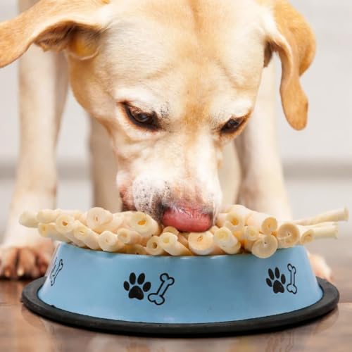Image of ADB Creations Dog Food Chew Stick Milky Rawhide Calcium Twisted Munchie Treats Nutritional Benefits Strengthen Bones and Teeth for All Breeds Dogs and All Life Stages (200 gram)