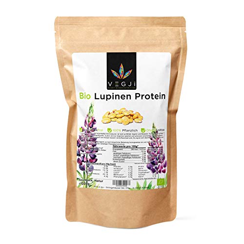 Bio Lupinenprotein 1000g, angebaut in Frankreich, aus Süßlupinen, glutenfrei, vegan, ohne Zusätze