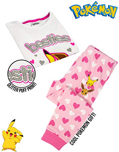 Pokemon Pajamas Pikachu & Eevee Frill Sleeve Long OR Short Leg Girls PJs2